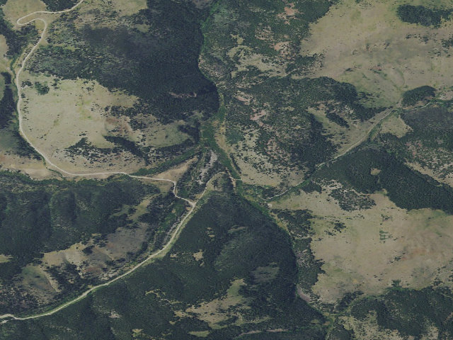 Aerial image of USFS dispersed camp — MT #223