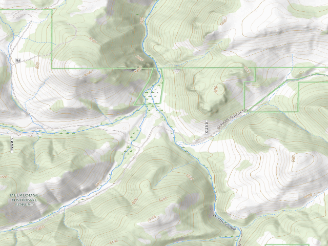 USGS topographic map of USFS dispersed camp — MT #223
