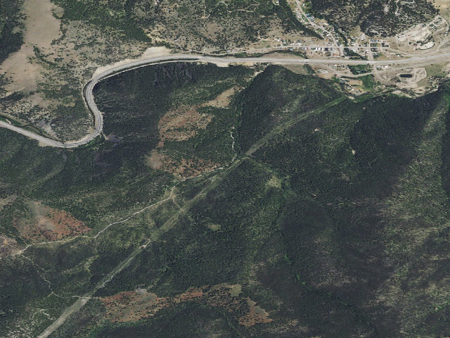 Aerial image of USFS dispersed camp — MT #225