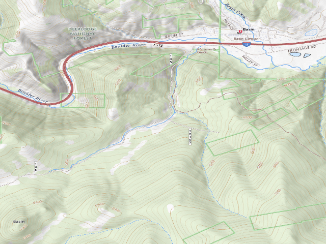 USGS topographic map of USFS dispersed camp — MT #225