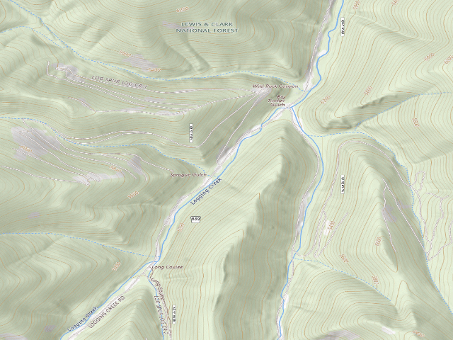 USGS topographic map of USFS dispersed camp — MT #226