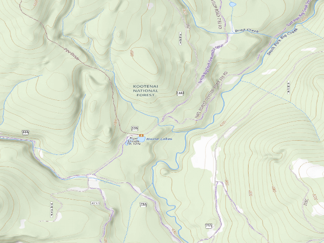 USGS topographic map of USFS dispersed camp — MT #231