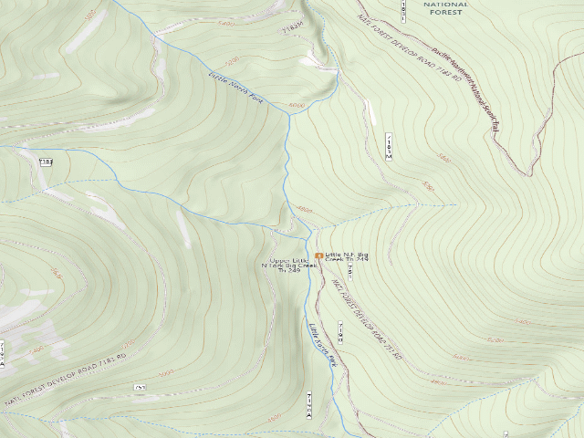 USGS topographic map of USFS dispersed camp — MT #234