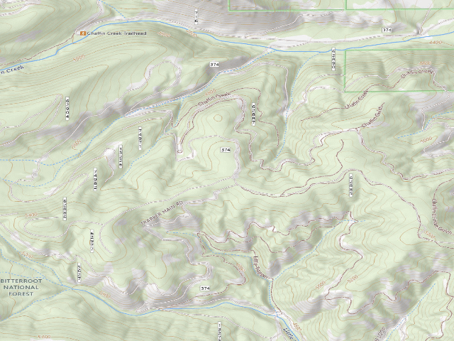 USGS topographic map of USFS dispersed camp — MT #236