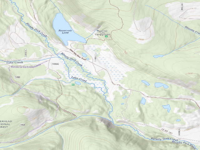 USGS topographic map of USFS dispersed camp — MT #238
