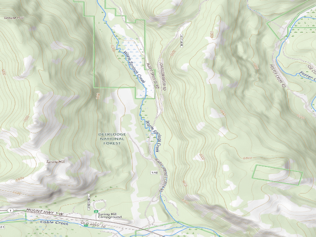 USGS topographic map of USFS dispersed camp — MT #239