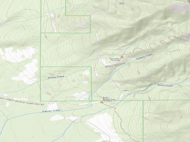 USGS topographic map of USFS dispersed camp — MT #240