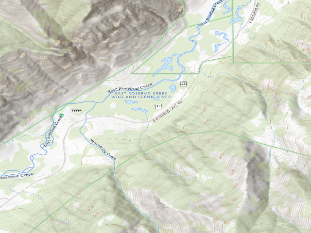 USGS topographic map of USFS dispersed camp — MT #242