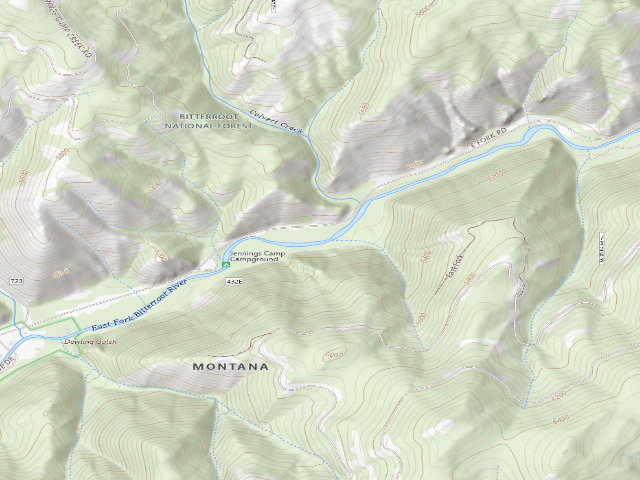 USGS topographic map of USFS dispersed camp — MT #244