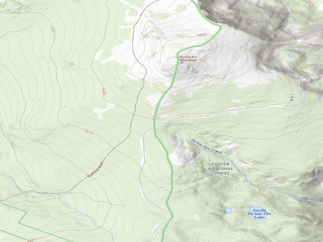 USGS topographic map of USFS dispersed camp — MT #246