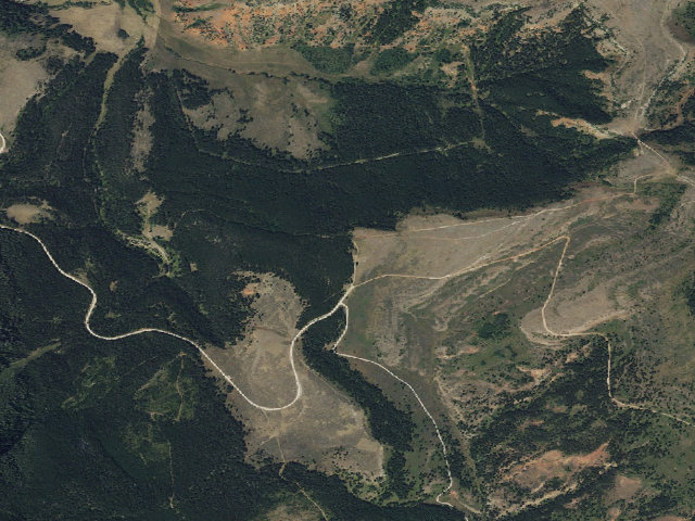 Aerial image of USFS dispersed camp — MT #249