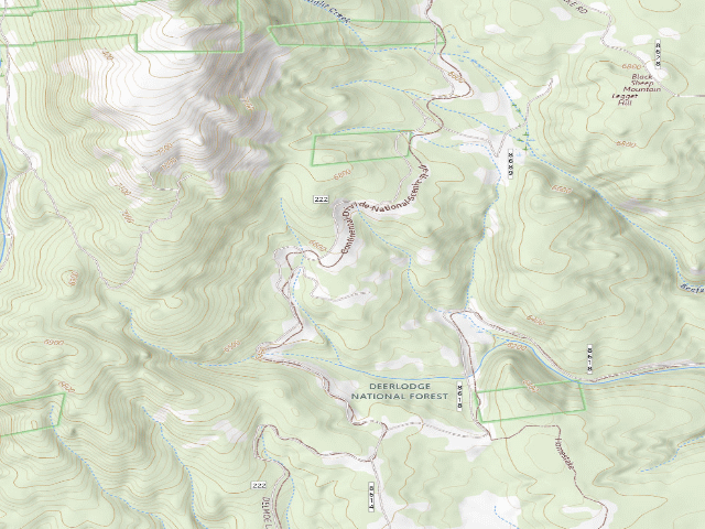 USGS topographic map of USFS dispersed camp — MT #25