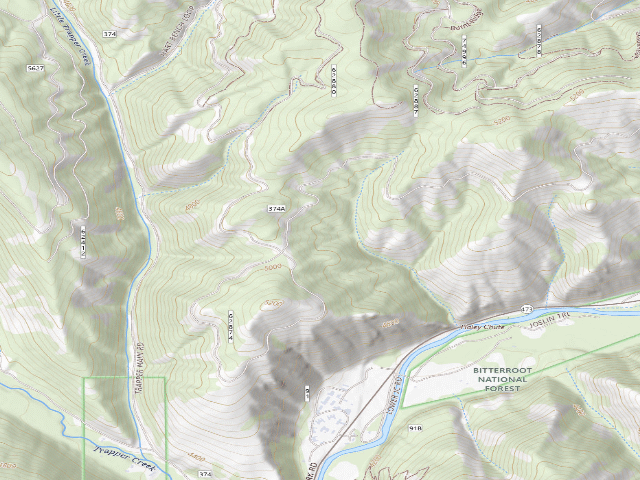 USGS topographic map of USFS dispersed camp — MT #252