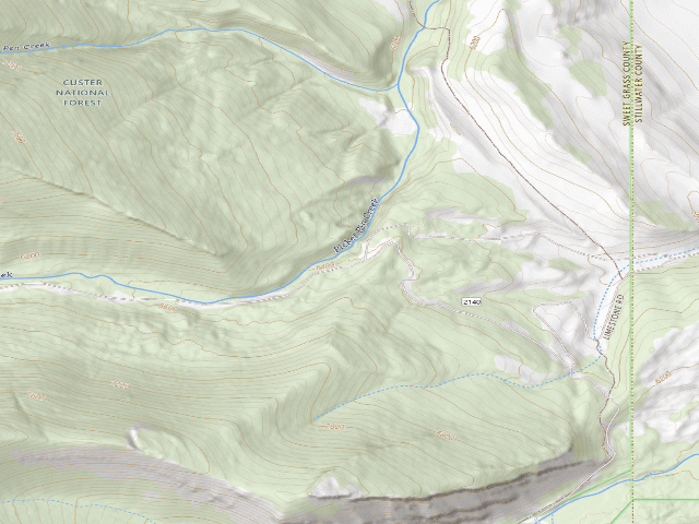 USGS topographic map of USFS dispersed camp — MT #253