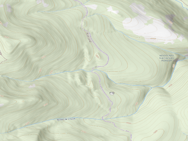 USGS topographic map of USFS dispersed camp — MT #254