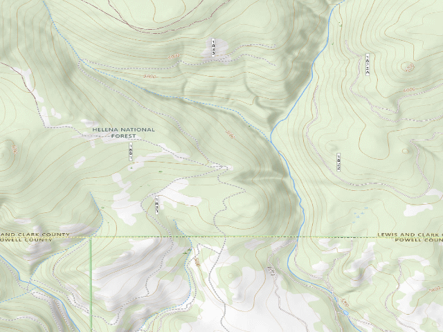 USGS topographic map of USFS dispersed camp — MT #255