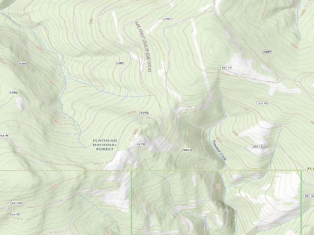 USGS topographic map of USFS dispersed camp — MT #256