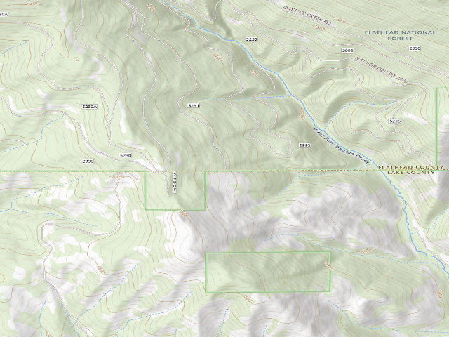 USGS topographic map of USFS dispersed camp — MT #257