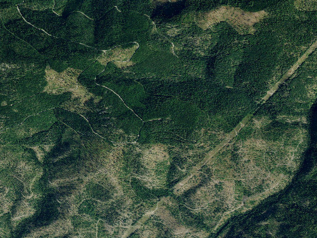 Aerial image of USFS dispersed camp — MT #258