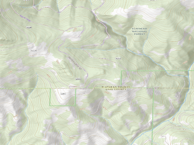 USGS topographic map of USFS dispersed camp — MT #258