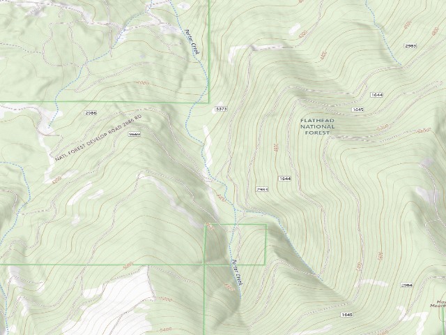USGS topographic map of USFS dispersed camp — MT #259