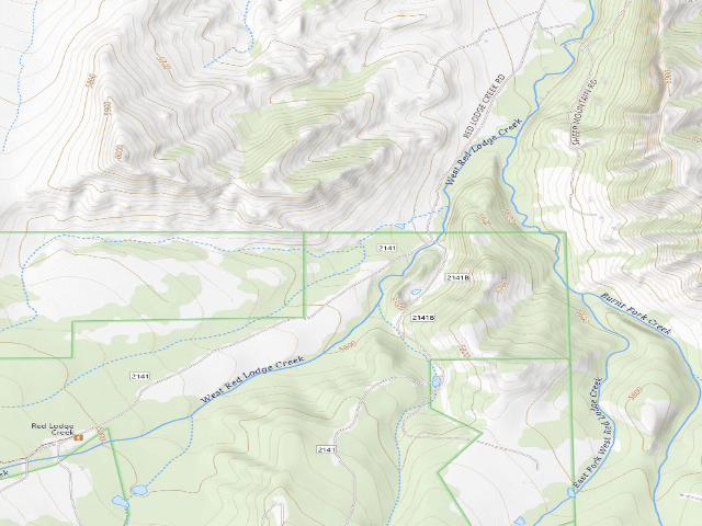 USGS topographic map of USFS dispersed camp — MT #264