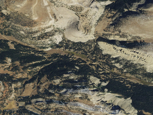 Aerial image of USFS dispersed camp — MT #265