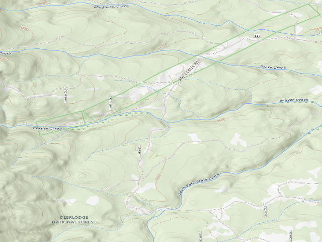 USGS topographic map of USFS dispersed camp — MT #266