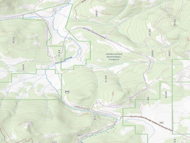 USGS topographic map of USFS dispersed camp — MT #268