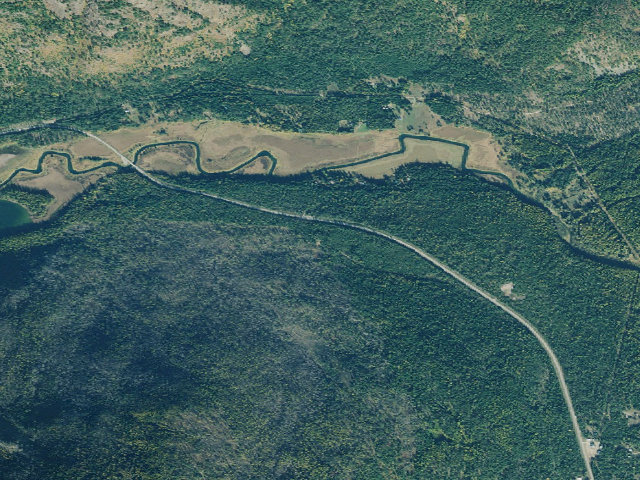 Aerial image of USFS dispersed camp — MT #272