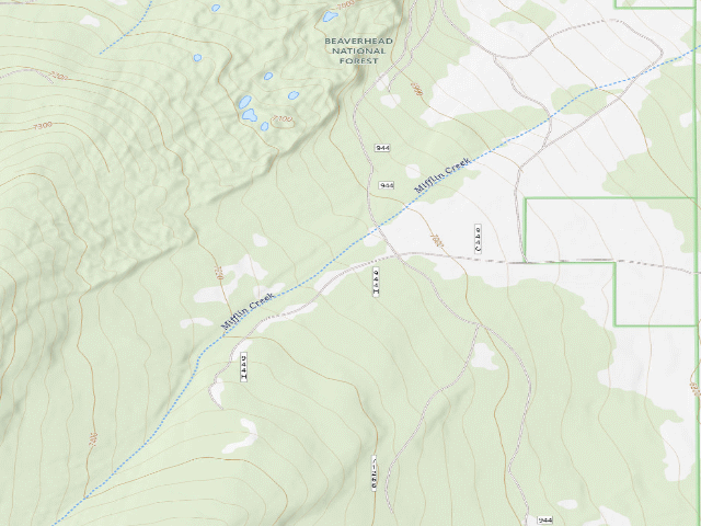USGS topographic map of USFS dispersed camp — MT #275