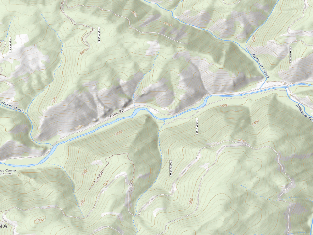 USGS topographic map of USFS dispersed camp — MT #277