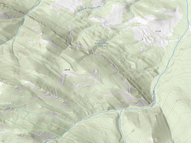 USGS topographic map of USFS dispersed camp — MT #278