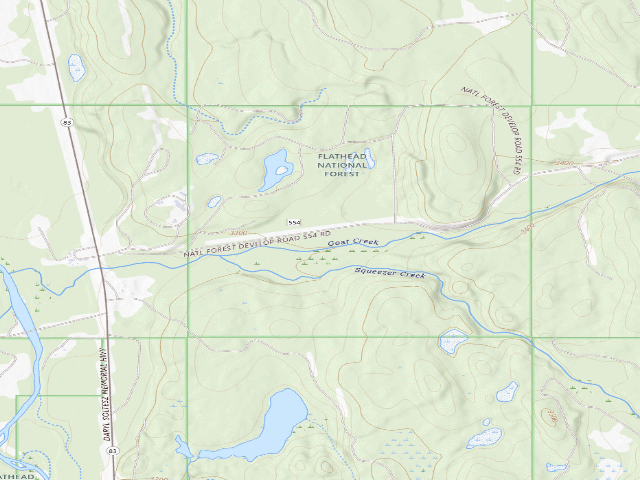 USGS topographic map of USFS dispersed camp — MT #279