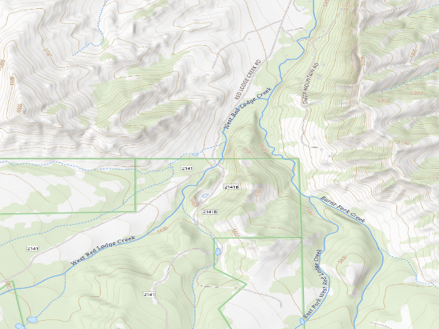 USGS topographic map of USFS dispersed camp — MT #28