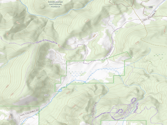 USGS topographic map of USFS dispersed camp — MT #280
