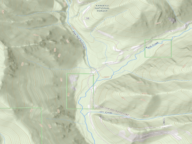 USGS topographic map of USFS dispersed camp — MT #281