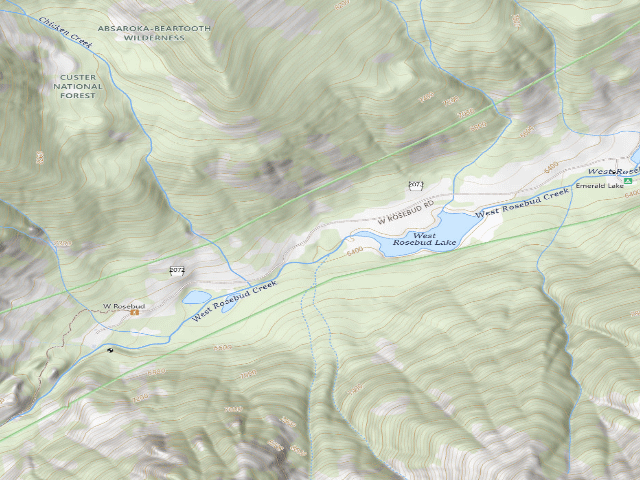 USGS topographic map of USFS dispersed camp — MT #283