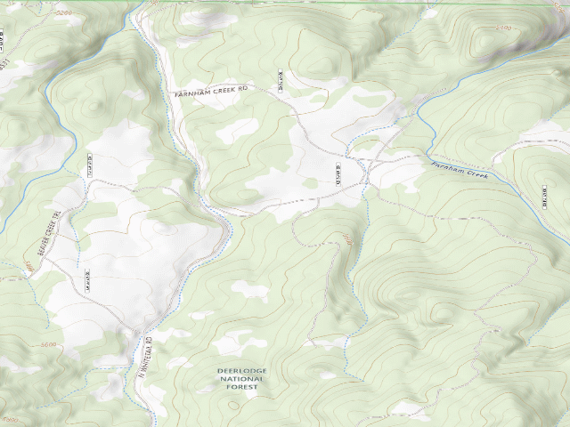 USGS topographic map of USFS dispersed camp — MT #287