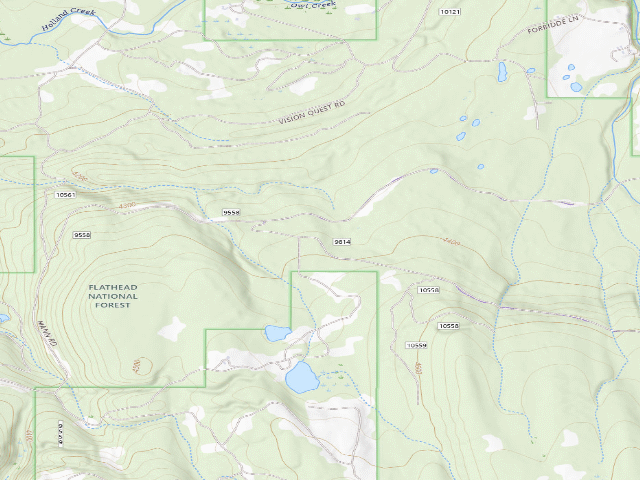 USGS topographic map of USFS dispersed camp — MT #292