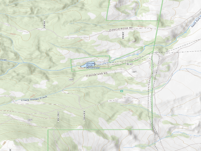 USGS topographic map of USFS dispersed camp — MT #295