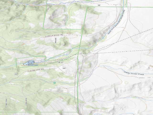 USGS topographic map of USFS dispersed camp — MT #296