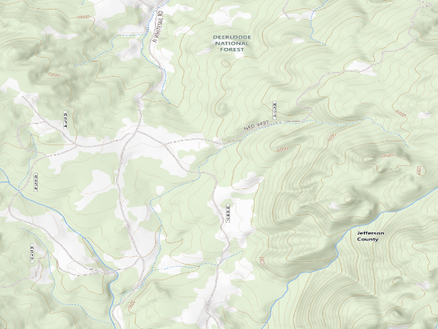 USGS topographic map of USFS dispersed camp — MT #298