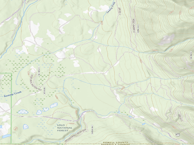 USGS topographic map of USFS dispersed camp — MT #299