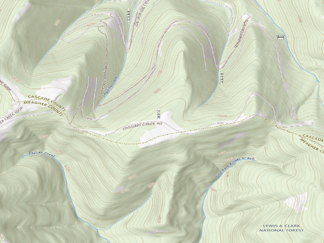 USGS topographic map of USFS dispersed camp — MT #3
