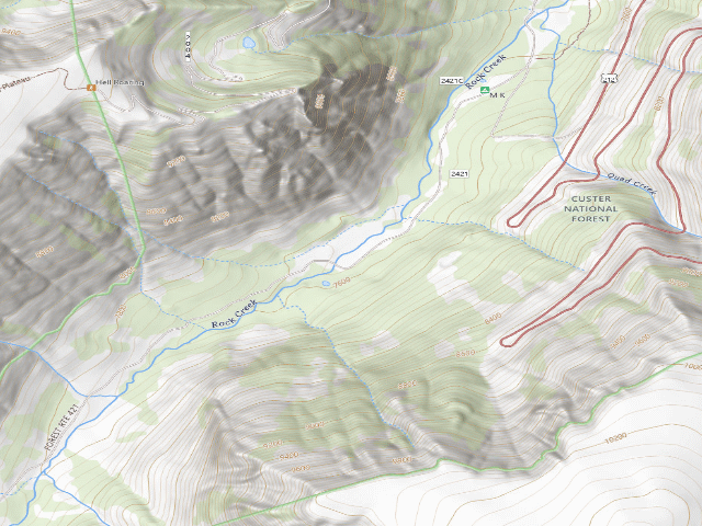 USGS topographic map of USFS dispersed camp — MT #305
