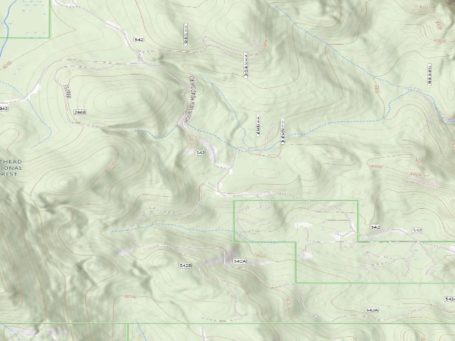 USGS topographic map of USFS dispersed camp — MT #306