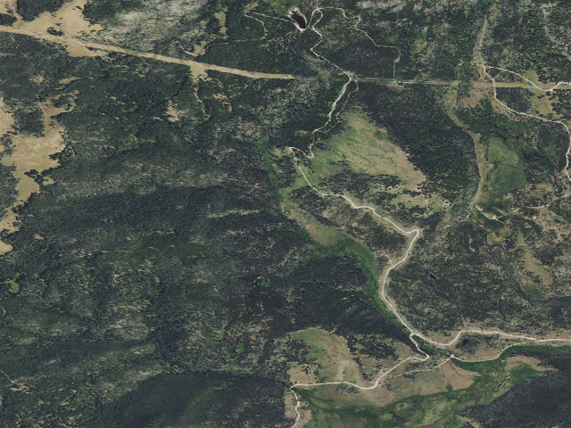 Aerial image of USFS dispersed camp — MT #308