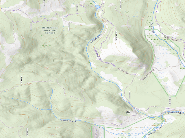 USGS topographic map of USFS dispersed camp — MT #308