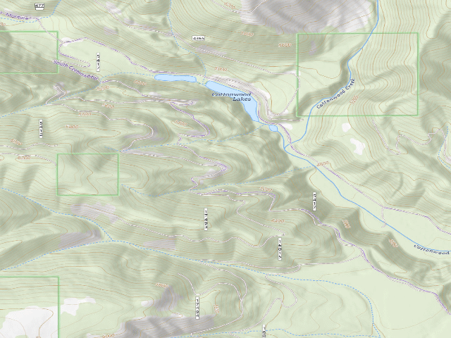 USGS topographic map of USFS dispersed camp — MT #309